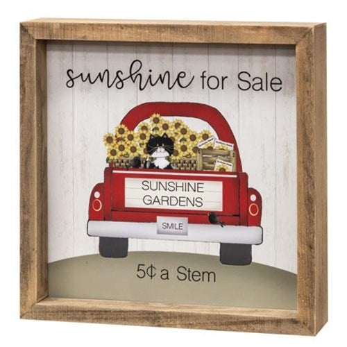 Sunshine Gardens Frame with cat and vintage red truck