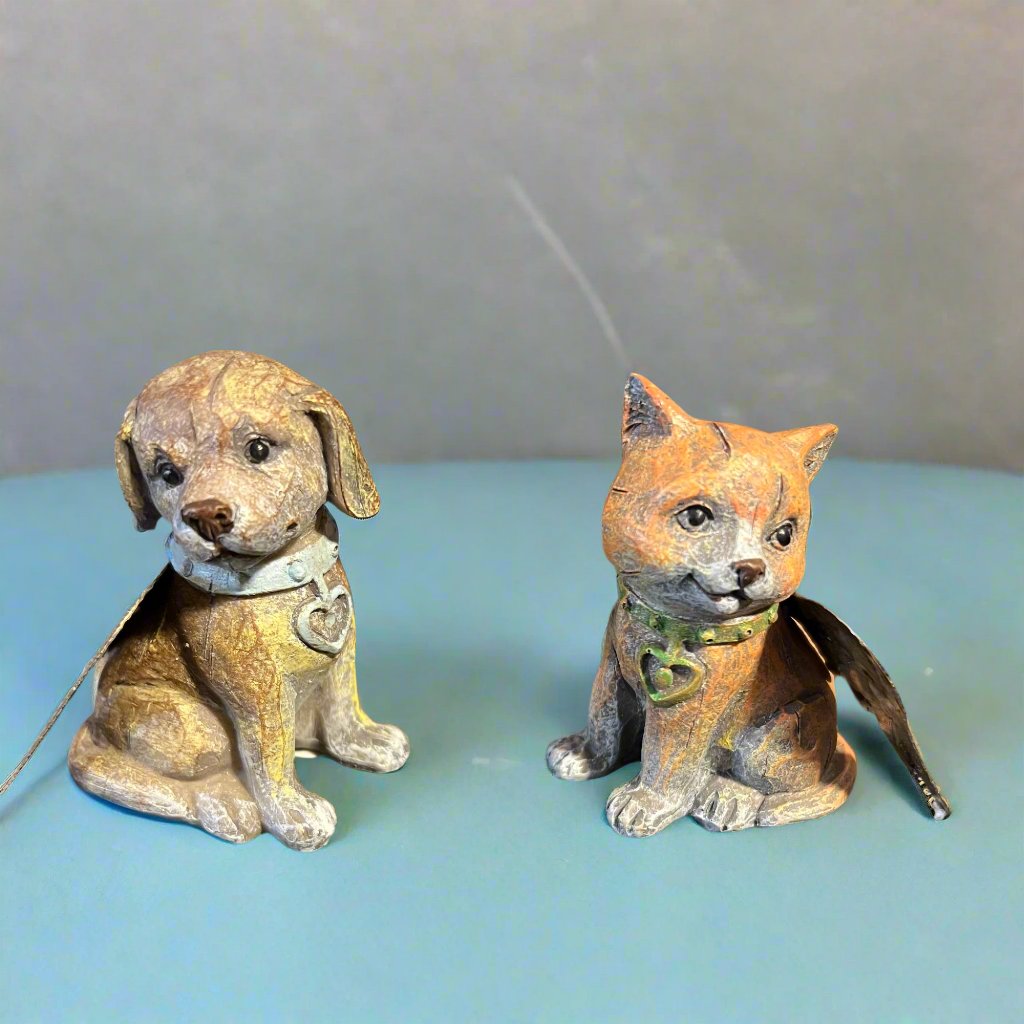 Dog / Cat Resin Angel Figurine Set