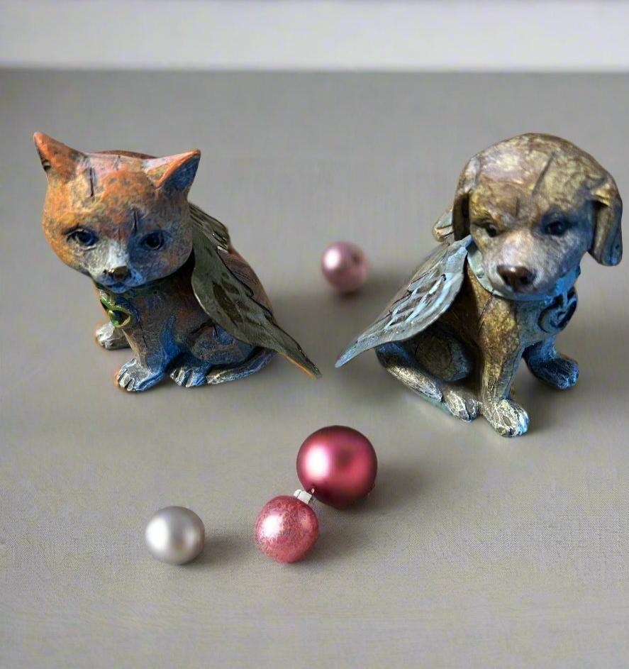 Dog / Cat Resin Angel Figurine Set