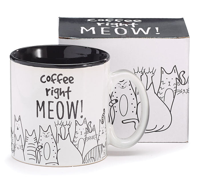 Coffee Right Meow! Ceramic Mug with gift box